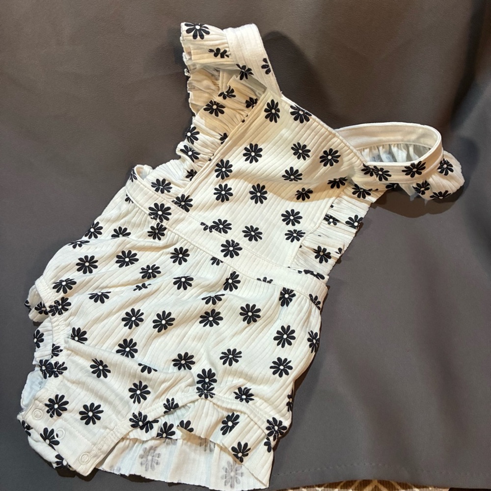 Cat & Jack White and Black Floral One Piece